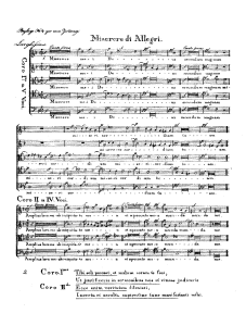 Sheet Music Allegri's Miserere 